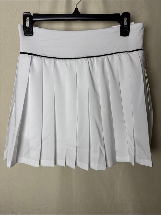 Nicole Miller Sport Dresses & Skirts - Nicole Miller Sport White Pleated Skater Skirt with Black Trim